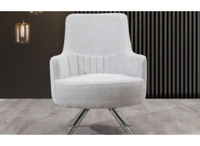 White Color 1-Seater Living room Fabric Armchair Modern Design Textile Material
