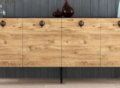 Living room Brown Sideboard Modern Design Rectangular Shape Shelves Luxury