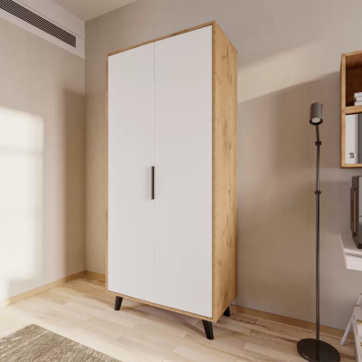 Bedroom Wardrobe Modern Design White Brown Two Tone Luxury