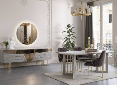 Dining set Modern Dining room Suite Dining table 4x Chairs Sideboard Set