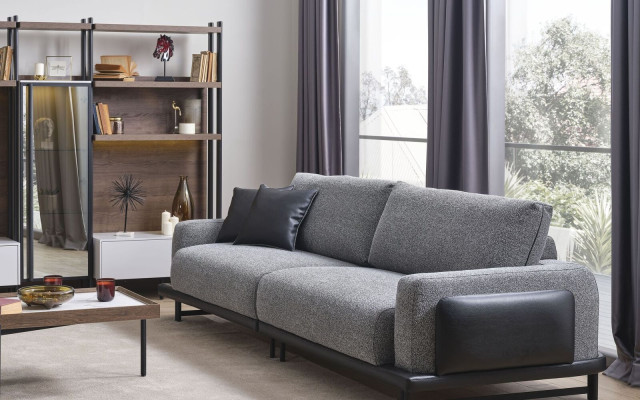 Designer Sofa set Living room Wood Furniture 3-Seater Armchair Coffee tables