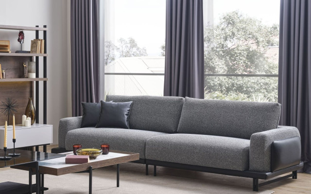 Designer Sofa set Living room Wood Furniture 3-Seater Armchair Coffee tables