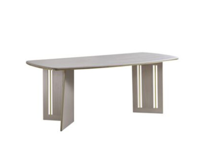 Beige Dining table Modern wooden furniture Semi-oval table Designer Dining room table