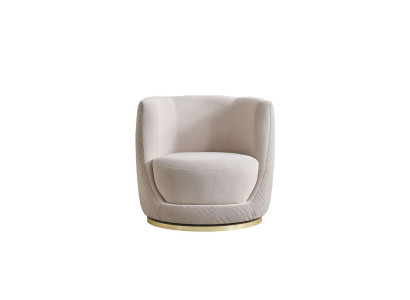 Beige Living room Armchair Designer Upholstered furniture Elegant lounge single-seater