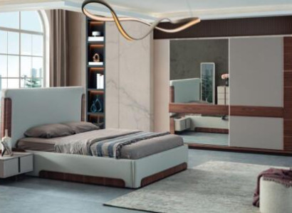 Graceful Bedroom Furniture Luxury Upholstered bed Designer Wardrobe