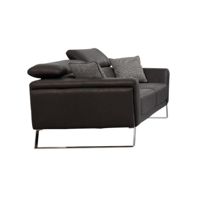 Designer imitation leather couch set 2x three-seater luxurious armchair 3-piece