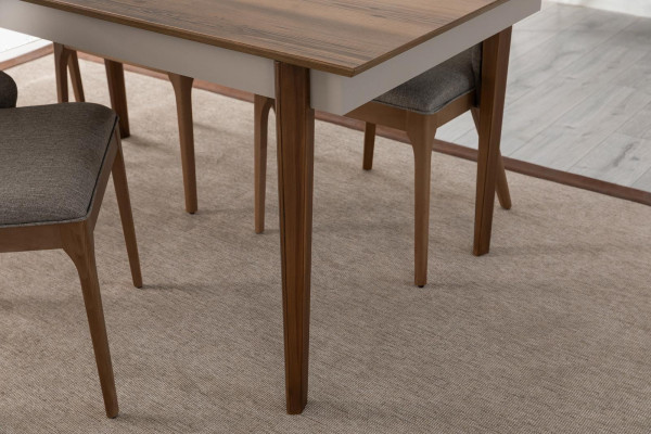 Complete e Dining room Suite Dining table 4x brown upholstered chairs 5-piece set