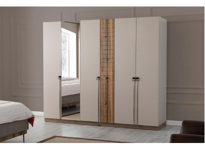 Beige Bedroom Wardrobe Designer Cabinets Luxury Wooden Wardrobes