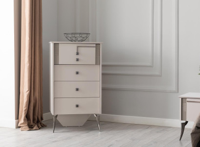Living room White Chest of drawers 4x drawers Wooden chest of drawers Wooden cabinet Furniture