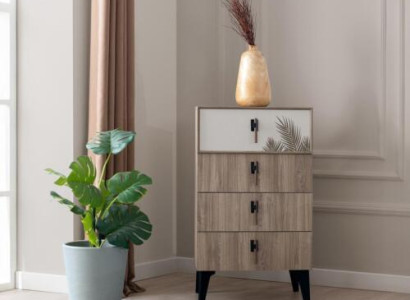 Bedroom Furniture Light Brown Tall Dresser Designer 4x Door Chest of drawers