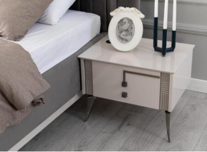 Beige Bedside table Bedroom wooden furniture wooden console luxury bedside tables