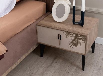 Beige Bedside table Designer Bedroom Furniture Luxury Wood Bedside tables