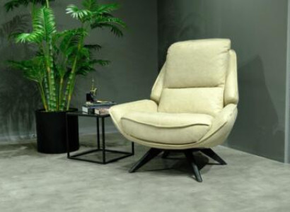 Beige leather armchair living room club chair design single seater noble furniture