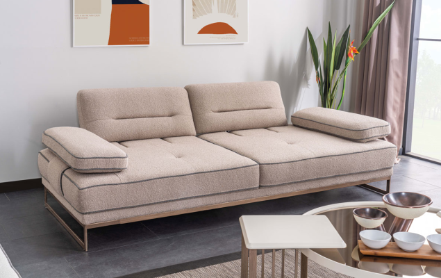 Stylish living room seating set Upholstery 2x three-seater sofas armchair