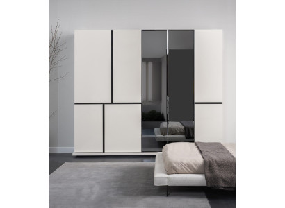 Bedroom White -Black Wardrobe Luxurious Wood Cabinets new