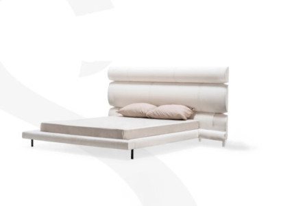 Luxurious White Upholstered bed Designer Double bed bed frame wooden frame