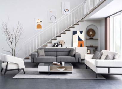 Modern Living room Set Consists of 2x Sofas + Armchair and Coffee table 4 pieces.