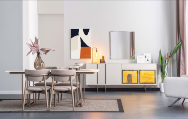 Modern White Dining table Dining room Wood Luxurious Tables Robust Furniture
