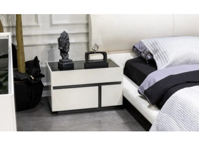 White-Black Bedside table exclusive Bedroom Night Console Wood Furniture