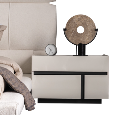 White-Black Bedside table exclusive Bedroom Night Console Wood Furniture