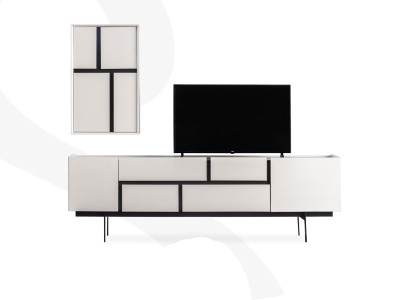 Stylish living room set consists of TV lowboard and wall cabinet 2 pieces.