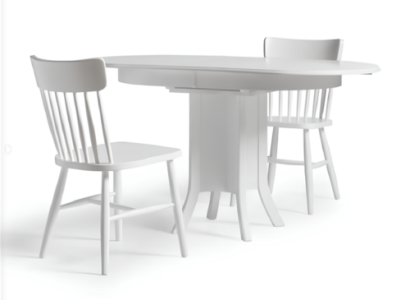 Suite Dining set Wood Dining room Dining table Chairs 5pcs White dining area