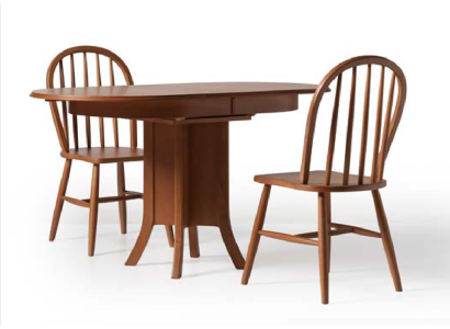 Suite Dining set Wood Dining room Dining table Chairs 5pcs Brown Dining area