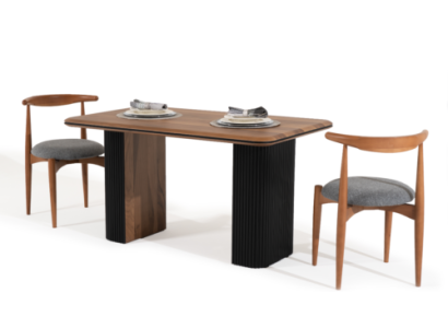 Classic Suite Dining set Dining room Dining table Chairs 3pcs Brown