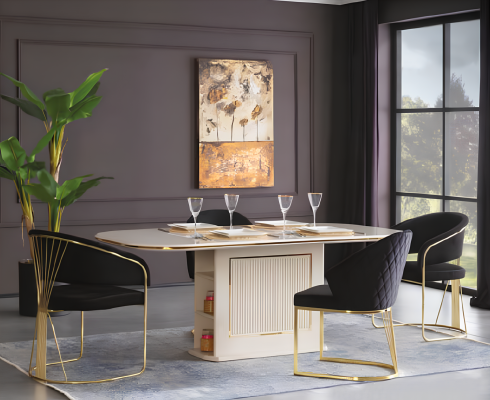 Modern Dining room table Dining table Table Wood Beige Dining room wooden table