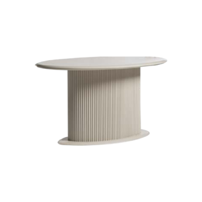 Modern wooden table Dining room table Dining table Oval Table Wood Beige 140 cm