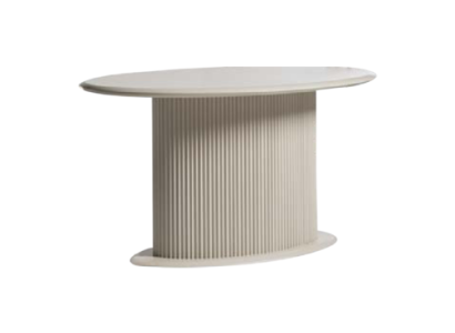 Modern wooden table Dining room table Dining table Oval Table Wood Beige 140 cm