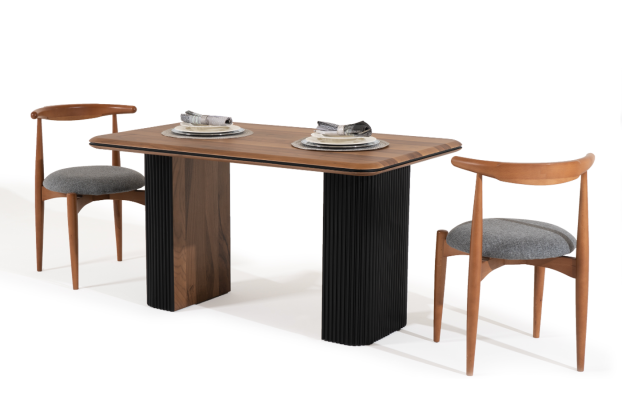 Group Kitchen chairs Dining chairs Wooden chairs set 2-piece chairs brown