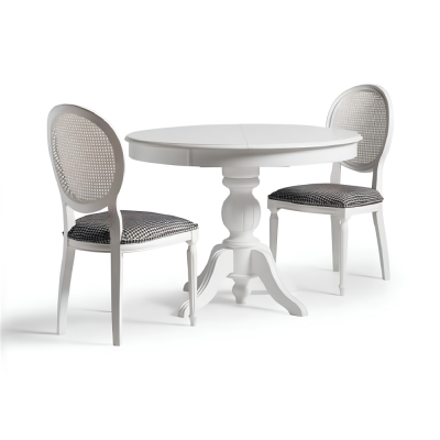 Dining chairs Group Upholstered chairs Kitchen chairs Set 2pcs White Wood
