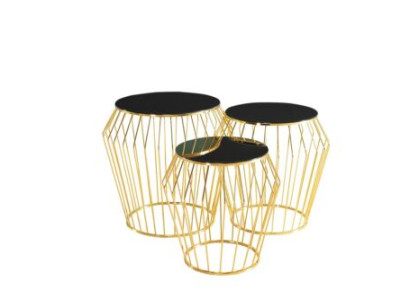 Complete e Side tables Coffee table e Sofa tables 3-piece Coffee tables Gold