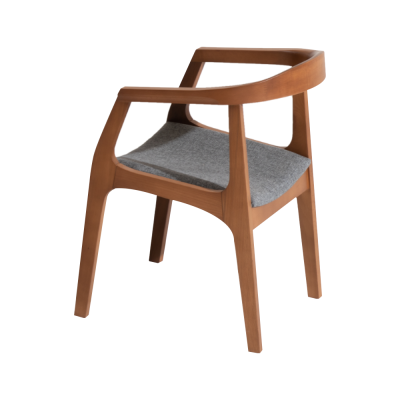 Wooden chair kitchen chair dining room chair with armrests brown wood furniture