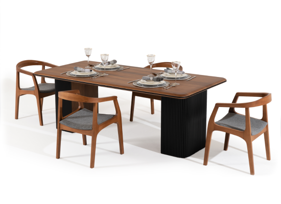 Wooden chair kitchen chair dining room chair with armrests brown wood furniture