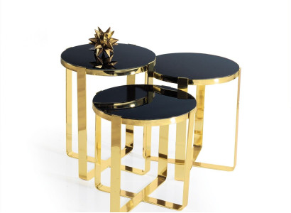 Group Side tables Coffee table e Sofa tables 3-piece Coffee tables Gold