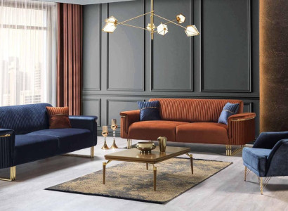 Modern living room sofa set designer three seater sofas upholstered armchairs