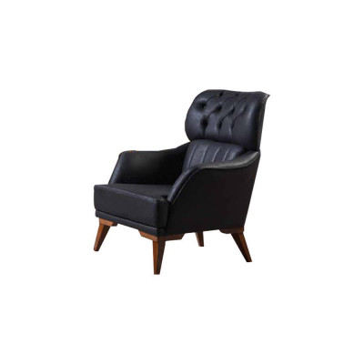 Orange-Black Chesterfield Suite Luxurious Three-Seater Armchair 2-piece