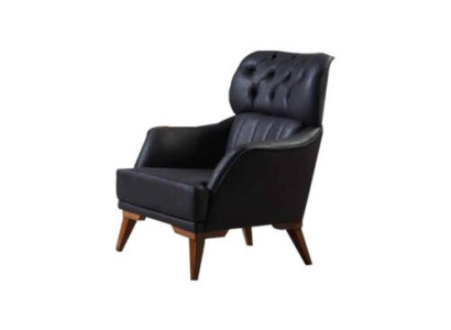 Black Chesterfield Armchair Designer Living room 1-Seater armchair