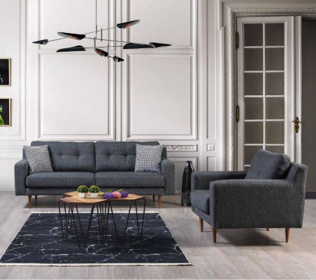 Gray living room upholstered armchair designer single-seater luxury 1-seater 2-piece