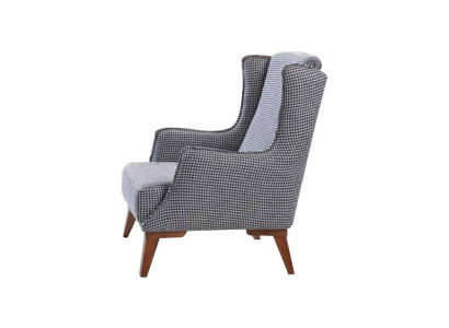 Gray Checkered Single Seater Modern Living room Single Seater Luxury Furniture