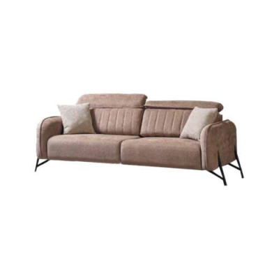 Beige Living room Sofa Designer 3-Seater Fabric Sofa Luxury Upholstery Furniture