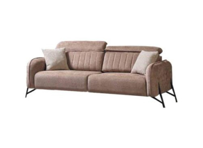 Beige Living room Sofa Designer 3-Seater Fabric Sofa Luxury Upholstery Furniture