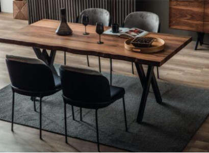 exclusive r Wood Dining table Modern 6x upholstered chairs Dining room Suite