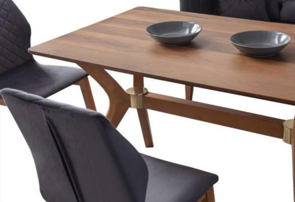 Black -Brown Dining room Set Chesterfield Corner Bench Designer Dining table