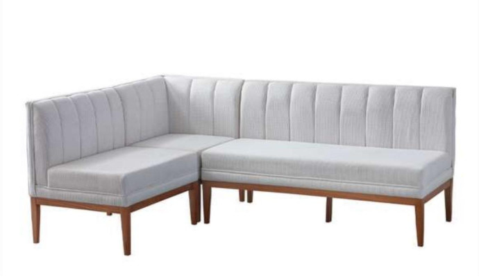 White -Brown Dining room Suite Stylish Wooden Table Upholstery Corner Bench new