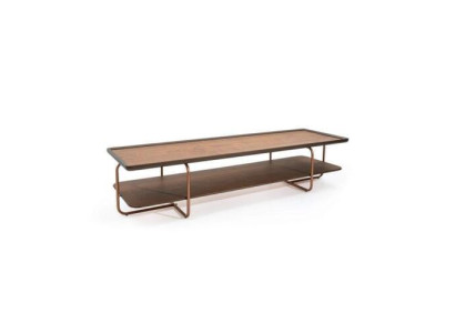 Brown Living room Wood Coffee table Stainless steel feet Elegant sofa table