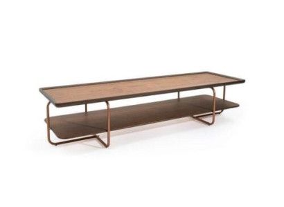 Brown Living room Wood Coffee table Stainless steel feet Elegant sofa table