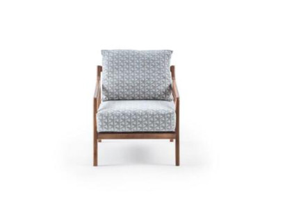 Living room White Wooden Frame Armchair Roubster Fabric Stylish single seater